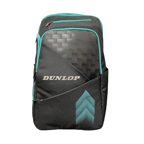 Dunlop Rucksack ELITE BACKPACK BLACK / PETROL - Sportlicher Rucksack mit Schlägerfach für optimalen Schutz. Ideal für Training und Turniere, bietet er hohen Tragekomfort und durchdachten Stauraum für Kleidung und Zubehör.
