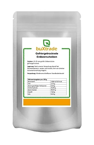 Gefriergetrocknete Erdbeerscheiben | Erdbeere | Trockenfrüchte | Fruchtstücke | Buxtrade 50 g