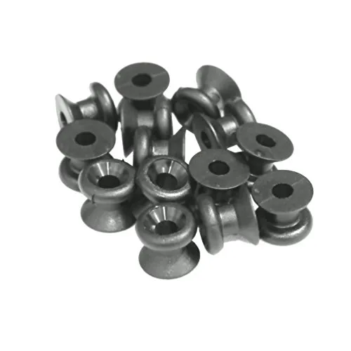 Versandbox24 10 Stück Rundknopf Gummiseilhalter Nylon schwarz Persenning Knöpfe Gummileine Halterung Planenhalter Persenning Knöpfe