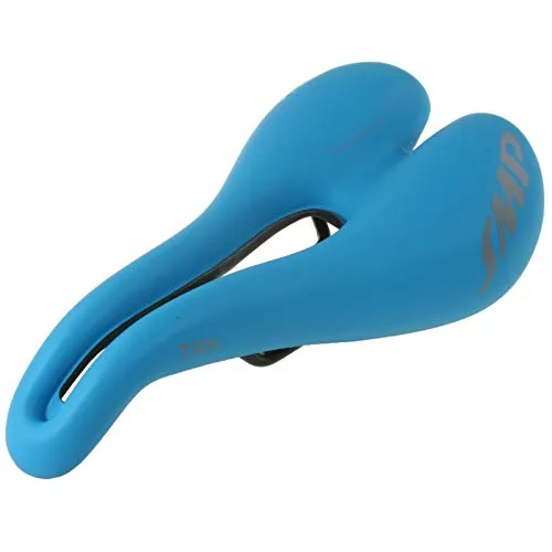 Selle SMP TRK Sattel Blau 160 mm - Fahrradsattel für Rennradfahrer, ergonomisches Design mit zentralem Kanal für optimale Blutzirkulation und Komfort, ideal für lange Fahrten ohne Druckstellen.