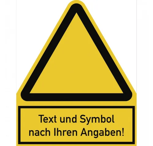 Dreifke Hinweisschild Warnzeichen - Symbol und Text nach Ihren Angaben, Folie, 200x244 mm, Aufkleber (Folie)