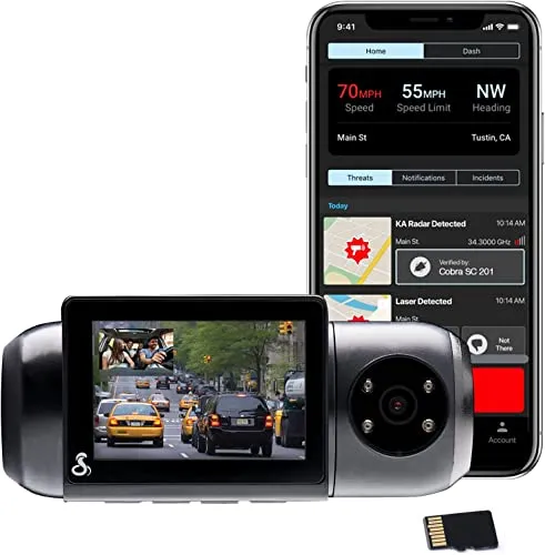 Cobra Smart Dashcam Autokamera mit Innenkamera