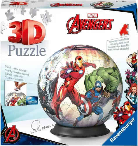 3D PUZZLE 11496 - PUZZLE-BALL - AVENGERS - 72 TEILE- RAVENSBURGER # NEU OVP