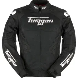 Furygan Atom Vented Evo Textiljacke - Schwarz/Weiß - XL - Motorradjacke mit exzellenter Belüftung für heiße Tage, hergestellt aus robustem Polyester und ausgestattet mit D3O® Protektoren für optimalen Schutz und Komfort.