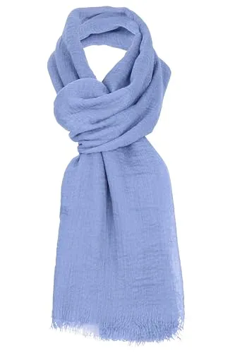malito - Damen Modeschal aus Viskose - leichter Schal Unifarben - dünnes Halstuch - weich & atmungsaktiv S604 - (Jeansblau)