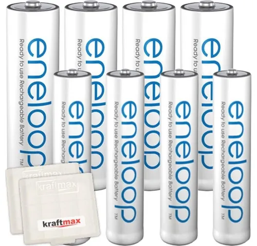kraftmax 8er Kombipack Panasonic Eneloop Akkus 4 AA, 4 AAA in Kraftmax Akkubox Akku (1 St)