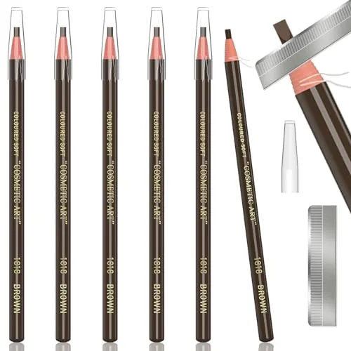 Produktbild Waterproof Eyebrows Pencil Tattoo Makeup And Microblading Supplies Kit-Permanent Eye Brow Liners In 5 Colors Waterproof Eyebrow Pencils Peel