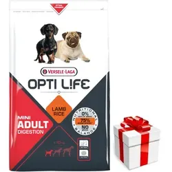 VERSELE-LAGA Opti Life Adult Digestion Mini 7,5kg - Hundefutter für kleine Rassen, speziell entwickelt für empfindliche Verdauung mit hochwertigem Lammfleisch für optimale Nährstoffaufnahme.