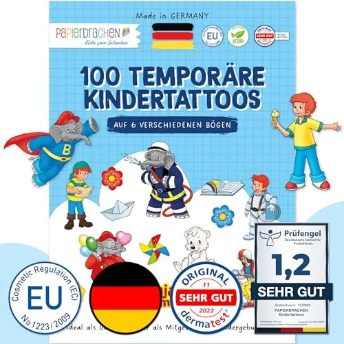 Papierdrachen 100 Tattoos für Kinder von Papierdrachen