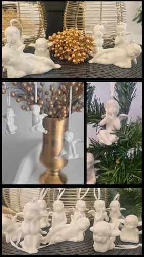 Stück Engel Anhänger 4-6cm Schutzengel Taufe Kommunion Hochzeit Weihnachtsdeko Christbaumschmuck Deko 10