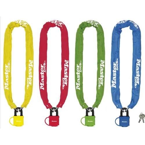 Master Lock Vorhngeschloss aus beschichtetem Stahl, Breite: 40 mm, mit Kette aus gehrtetem Stahl, Lnge: 90 cm, D (90 cm) (8390EURDPROCOL)