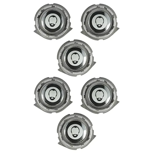 vhbw 6x Ersatz-Scherköpfe kompatibel mit Philips S3120/06, S3110/41, S3120, S3134, S3130, S3133 Elektrorasierer, Schwarz Silber