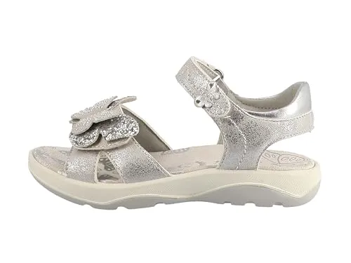 Lurchi Farfalla Sandale mit Strasssteinen - Wanderschuhe in silberfarben mit Glitzerdetails, ideal für festliche Anlässe. Der Klettverschluss sorgt für einfaches An- und Ausziehen. Inklusive Größenschablone zum Download!