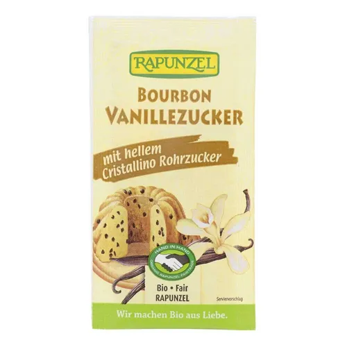 Rapunzel Vanillezucker Bourbon, 7er Pack - Bio - Bio Vanillezucker mit feinstem Bourbon-Vanille-Aroma, perfekt zum Verfeinern von Desserts und Backwaren.