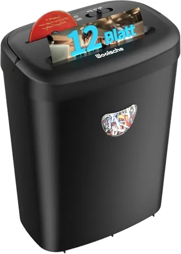 Aktenvernichter 12 Blätter, Kreditkarten- und CD-Zerkleinerer