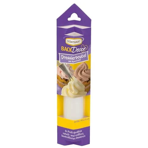 Günthart 20 BackDecor Dressierbeutel | Spritzbeutel | aus Kunststoff | rutschfest | Reißfest | Für Cremes | Für Sahne | Zum Dekorieren von Cupcakes