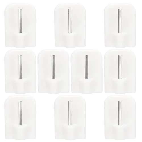CUIDAKJ 10 Stück Selbstklebende Gardinenhaken,Klebehaken Fenster,Gardinen Haken Kleben,Selbstklebender Haken Kunststoff-klebriger Endhaken,Gardinenstangen Klebehaken ohne Bohren-Weiß