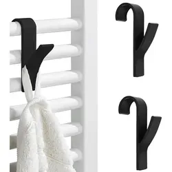 Verk 01756_CZ Badezimmer-Aufhängehaken 2 Stück schwarz - Schwarz