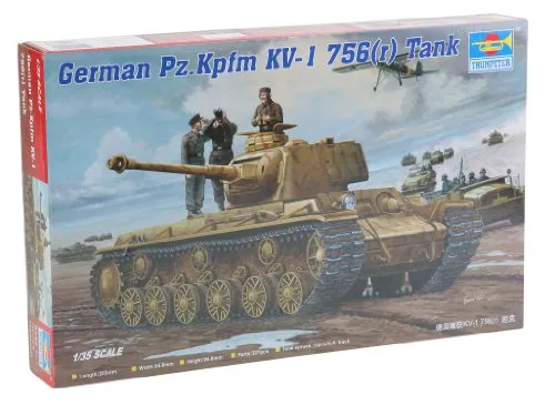 Trumpeter 00366 Modellbausatz German Pz.Kpfm. KV-1 756(r) Tank, Verschieden