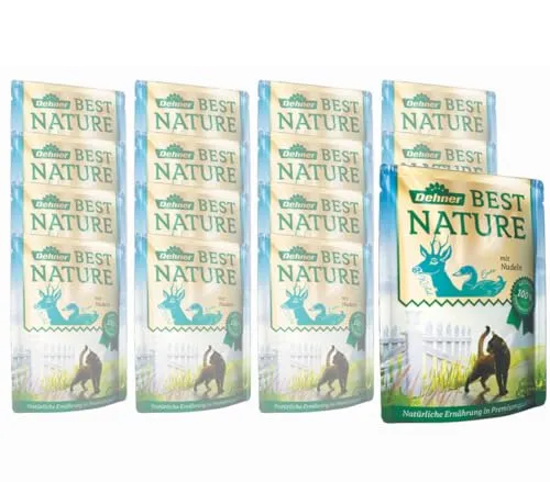 Dehner Best Nature Katzenfutter Wild/Ente/Nudeln - Beutelfutter für Katzen, mit besten Zutaten in Premiumqualität, ohne chemische Zusatzstoffe und schonend im Garverfahren hergestellt.