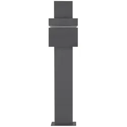 ECD Germany Standbriefkasten Anthrazit Edelstahl 170 cm mit Zeitungsfach, freistehend, pulverbeschichtet, Design Postkasten