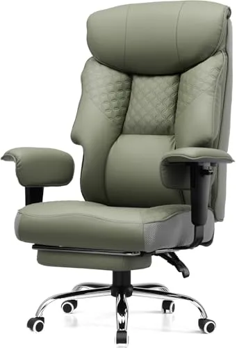 COMHOMA Gaming Stuhl für Große und Schwere Personen – Ergonomischer Bürostuhl bis 180 kg mit verstellbarer Fußstütze