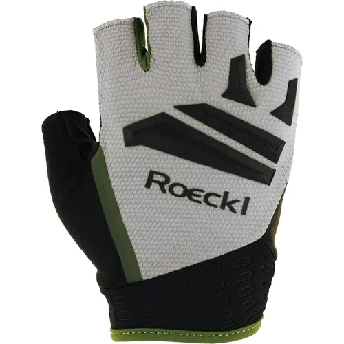 Roeckl Sports Iseler Kurzfingerhandschuhe in harbor mist/pesto - Ergonomische Offroad-Radhandschuhe für optimalen Grip und Komfort, ausgestattet mit GEL-TECHNOLOGY und COMFORT-INNOVATION für weniger Ermüdung bei langen Fahrten.