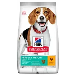 Hill's Adult Perfect Weight Medium Huhn Hundefutter 12 kg - Hundefutter für ausgewachsene Hunde, fördert ein gesundes Gewicht und enthält hochwertige Zutaten für optimale Ernährung.