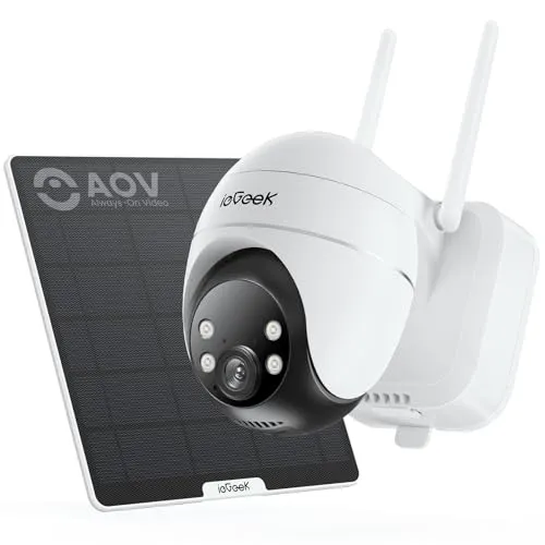 ieGeek S7 AOV 2K Solar Überwachungskamera Aussen Akku mit Auto-Tracking