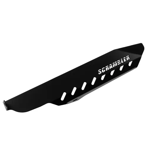 ZIEGER Kettenschutz für Ducati Scrambler 800 - Logo schwarz - Kettenschutz für Ducati Scrambler 800, pulverbeschichtet in schwarz, bietet optimalen Schutz und einfache Montage ohne Verkleidungsänderungen.