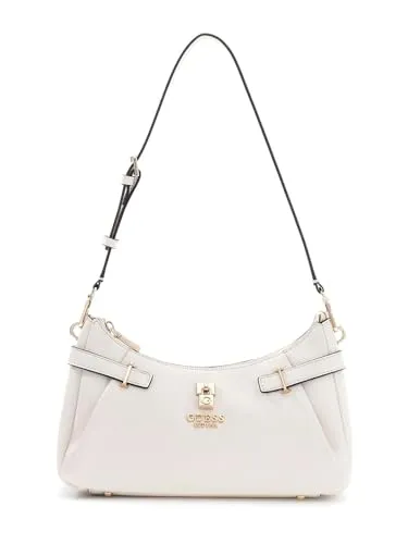 Guess Yesba Schultertasche Off White - Elegante Guess Yesba Schultertasche in Off White für modebewusste Frauen. Mit praktischem Reißverschluss, verstellbarem Schultergurt und geräumigem Hauptfach – ideal für jeden Anlass.