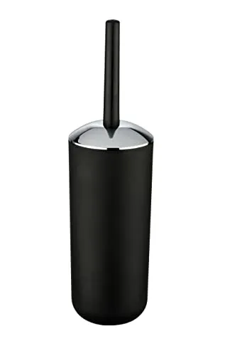 WENKO WC-Garnitur Mod. Brasil, hochwertiger Bürstenhalter mit mattierter Oberfläche aus bruchsicherem Kunststoff, BPA-frei, ideal für Bad & Gäste WC, inklusive Toilettenbürste, Ø 10 x 37 cm, Schwarz