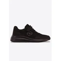 Sneaker LOTTO Kinder Gr. 31, schwarz - Elastik-Schnürung & Klettverschluss - Sportliche Sneaker für Kinder in schwarz-grau mit elastischer Schnürung und Klettverschluss für einfachen Einstieg. Ideal für Schule und Freizeit, bietet Komfort und Stabilität durch die Phylonsohle und doppelt vernähte Zehenbox.