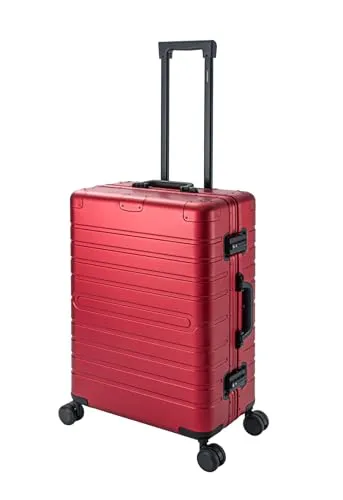 Travelhouse Hartschalen-Trolley Oslo - Robuster Aluminiumkoffer mit 4 Rollen - Koffer aus hochwertigem Aluminium mit 70 Litern Volumen, extrem stabil und leicht. Perfekt für Reisen, ausgestattet mit TSA-Schlössern und ergonomischem Teleskopgriff.