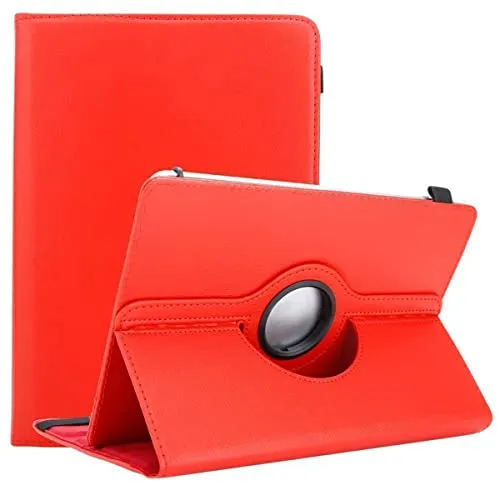 Cadorabo Hülle kompatibel mit Kindle FIRE HD 8 2017/2018 (7. und 8. Gen.) Tablethülle 360 Design aus Kunst Leder Klappbare Cover Hülle für Kindle FIRE HD 8 2017/2018 (7. und 8. Gen.) Tasche in Rot