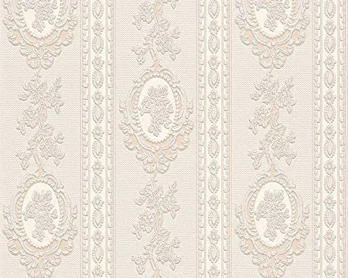Tapete Vinyl Barock Streifen creme-beige Glitzer 1861-33 Belle Epoque (2,91€/1qm
