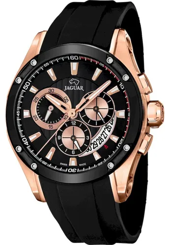 JAGUAR Uhr Modell J691/1 Special Edition - Armbanduhren für Herren mit 45 mm Gehäuse, elegantes Design und strapazierfähiges schwarzes Kautschukarmband für besonderen Tragekomfort.