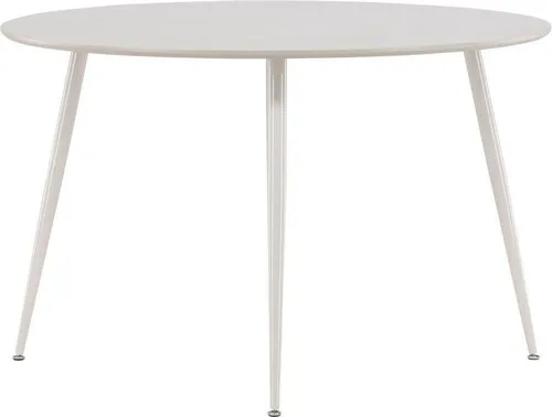 ebuy24 Esstisch Plaza Ø120 cm beige - Esstisch Plaza Ø120 cm in Beige – elegantes Design für gesellige Abende. Robuste MDF-Tischplatte und Stahlbeine bieten Stil und Langlebigkeit für jeden Essbereich.