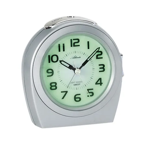 Atlanta 1668/19 Wecker Quarz analog silbern in silber von Atlanta