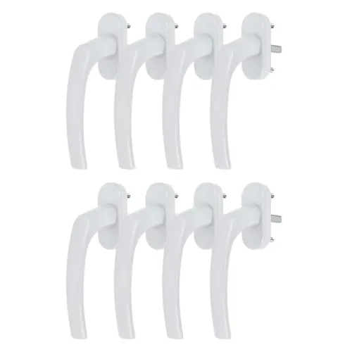 Alu Fenstergriff in Weiß RAL 9016 - Stiftlänge 40mm 8 x