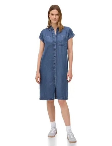 CECIL Jeanskleid mit Hemdkragen und Knopfleiste in Mid Blue Wash - Kleid im Casual-Stil aus 100% Lyocell, atmungsaktiv und elastisch, ideal für lässige Anlässe. Perfekte Passform in Größe XXL (46) mit Brusttaschen.