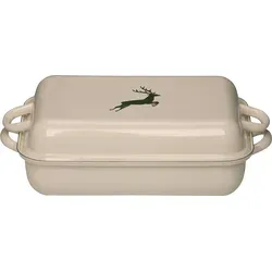 Riess Emaille Bratpfanne mit Deckel 37x26 cm – Hirsch Grün von Riess