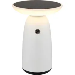 Elegante Solarleuchte Aluminium Weiß mit Touch-Dimmer - Lampen: Wetterfeste Solarleuchte mit elegantem Design, dimmbar und flexibel einsetzbar als Tisch- oder Außenleuchte. Genießen Sie bis zu 12 Stunden warmes Licht!