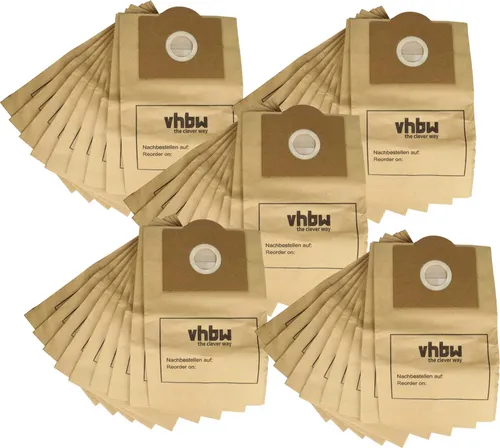 vhbw 50x Staubbeutel kompatibel mit Rowenta Bully RB 014, RB 08, RB 50 - 57, RB 522, RB 526, RB 60.1, RB 60 Staubsauger - 21cm x 20cm Sandfarben