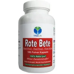 Rote Beete Kapseln 180 Stück – 100% reines Wurzel-Pulver