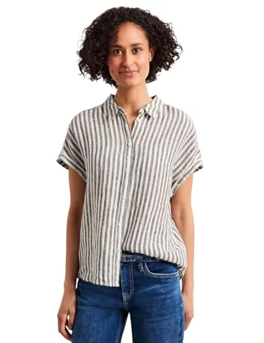 Street One Damen Leinenbluse mit Dropped Shoulders