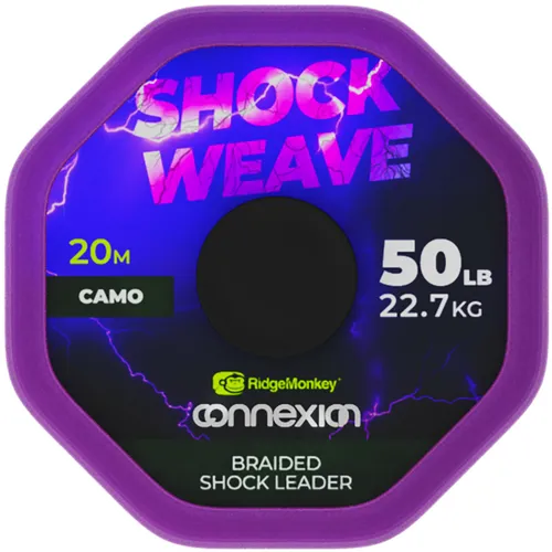  RidgeMonkey Keulenschnur, 50lb Shock Weave Braided Shock Leader 0,76€/1m