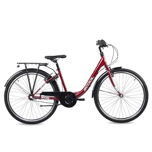 S’COOL chiX Jugendfahrrad, 26 Zoll, 3 Gang Shimano - Kinderfahrrad mit kompletter Straßenausstattung, ideal für Schule und Freizeit. Ausgestattet mit Gepäckträger, Schutzblech und coolen Designs – der perfekte Begleiter für junge Radfahrer!