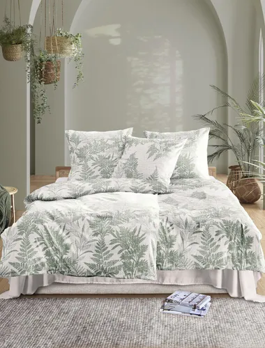 Irisette Seersucker Bettwäsche-Garnitur Easy 8649 in grün von Irisette