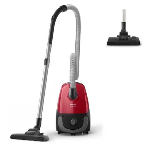 Staubsauger FC8243/09 PowerGo - Bodenstaubsauger mit Beutel, leistungsstark und in sportlichem Rot, ideal für gründliche Reinigung in jedem Haushalt.
